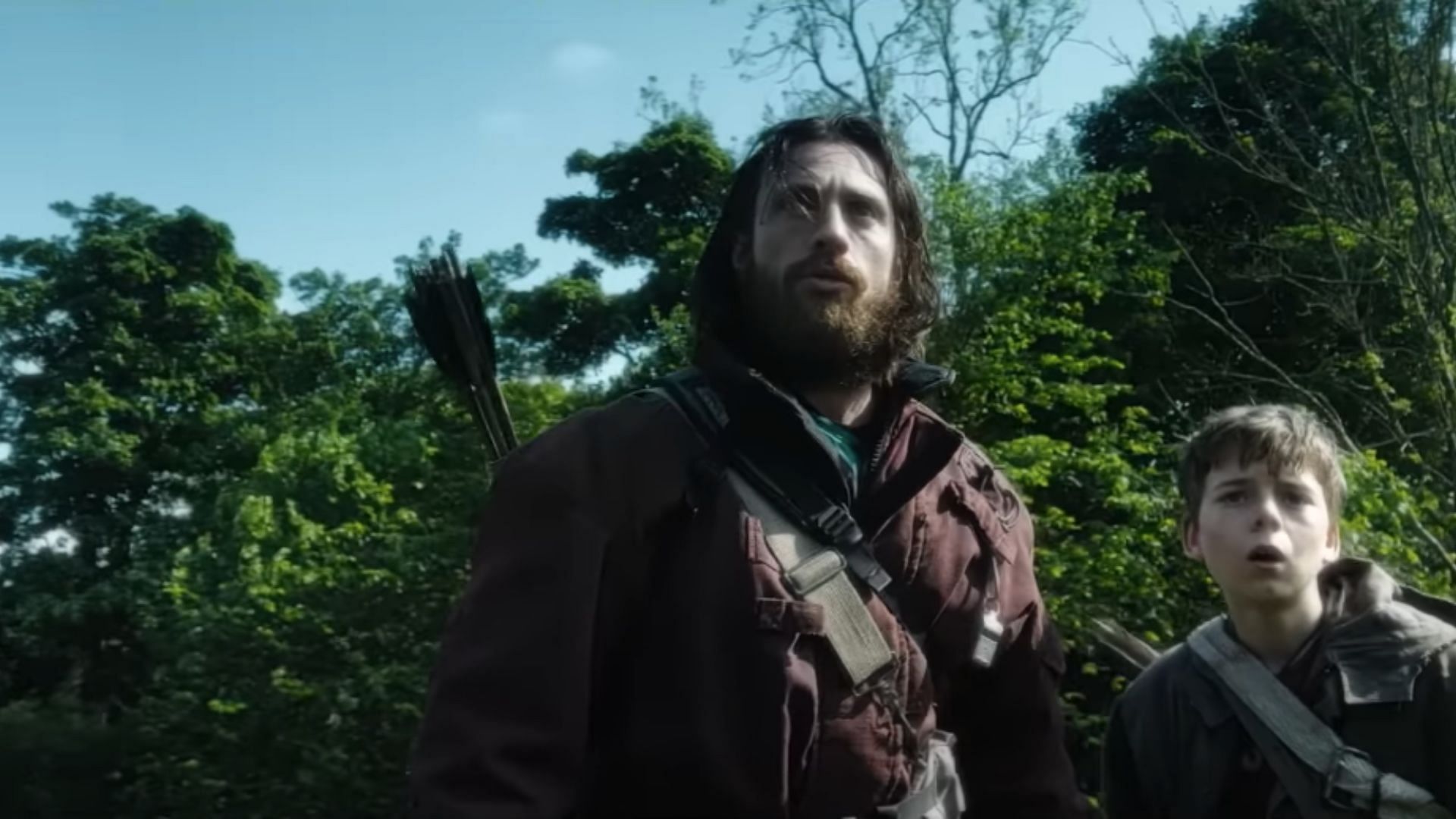Aaron Taylor-Johnson and Alfie Williams play the father-son duo (Image via YouTube/Sony Pictures Entertainment)